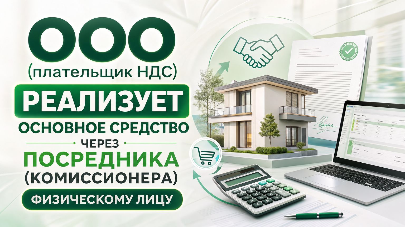 ООО (плательщик НДС) реализует основное средство через посредника ( комиссионера) физическому лицу
